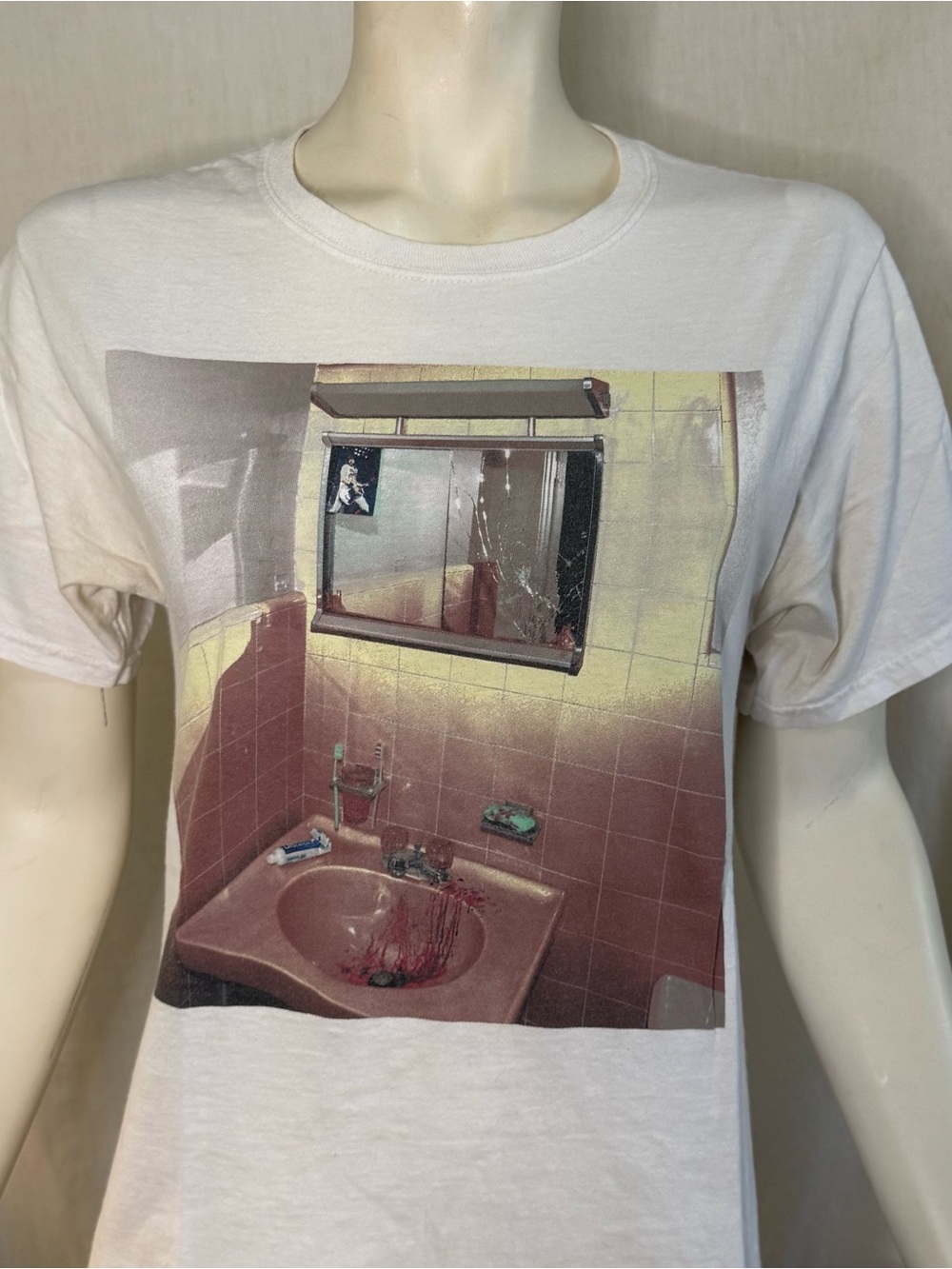 Mike Krol band short sleeve white t shirt size small